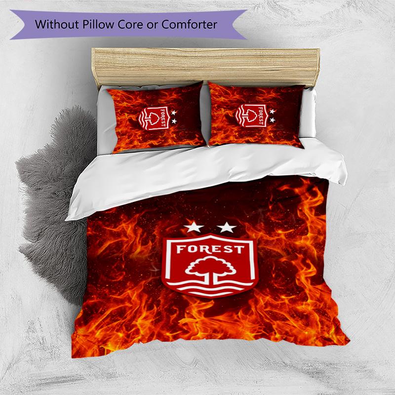 Nottingham Forest Football Printed 3 Pieces Bedding Set, Comfortable Skin Friendly Bedroom Duvet Cover Set
