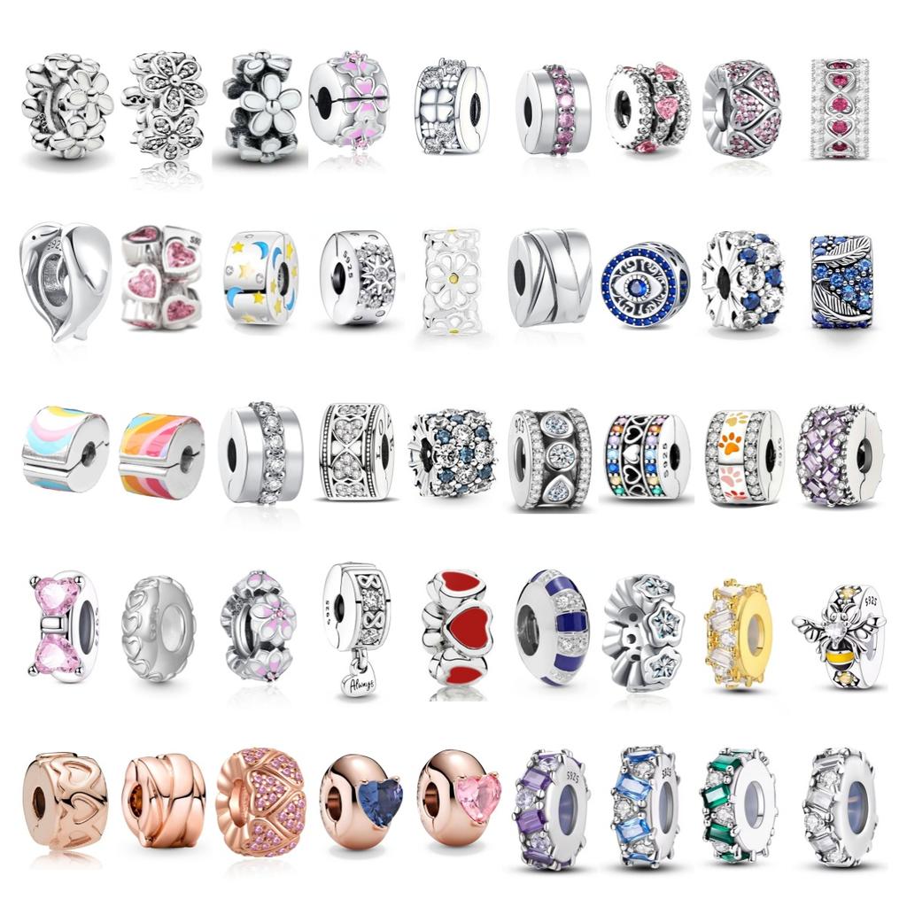 Шарм-клипса Застежка Лапка Луны Медь Квадратный Камень Разделительная Бусина Подходит для Оригинального Браслета Сделай Сам Для Женщины Девушки Ювелирные Изделия