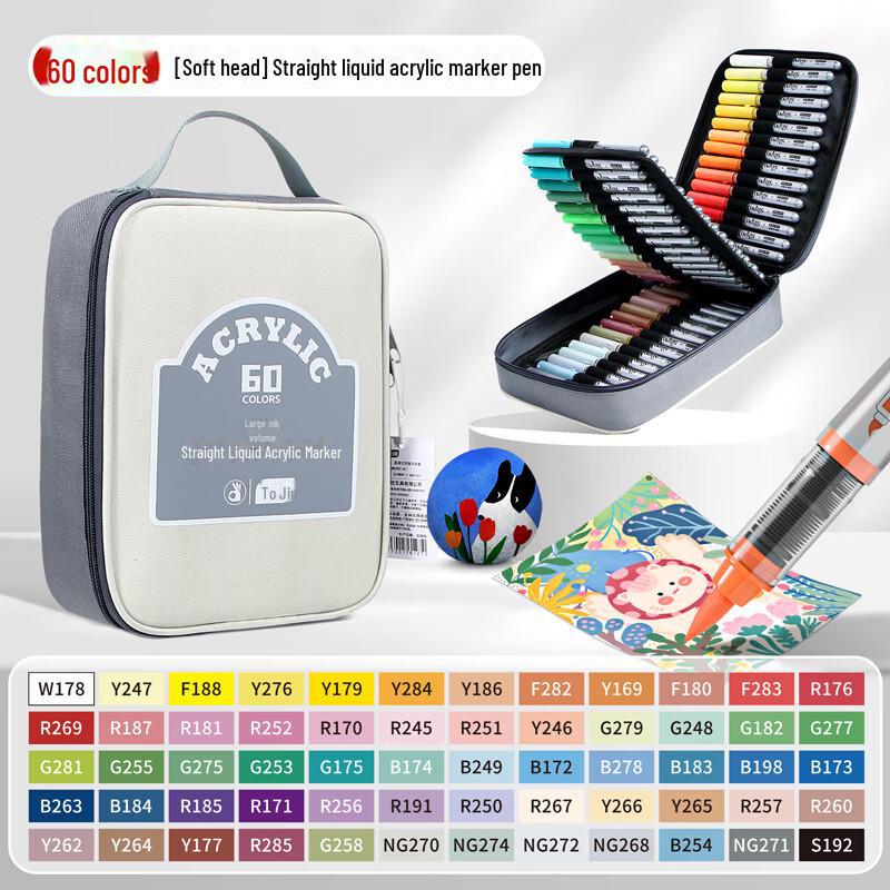 Набор акриловых водостойких маркеров Zhijin с мягким наконечником для граффити и рисования своими руками