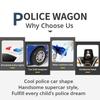 Blue Children's Collision Deformation Police Car Toy Boy Inertia Impact One-button Deformation Car