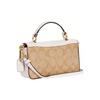 New COACH Cow Leather Handbag Shoulder Bag Crossbody Bag Small Size Women's Khaki & Chalk White CC340-IMOTV