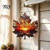 Maple Leaf Inspired Decor Acrylic Hanging Decoration, Stained Glass Effect Autumn Indoor Window Art Suncatcher, Wall Ornament for Living Room Bedroom