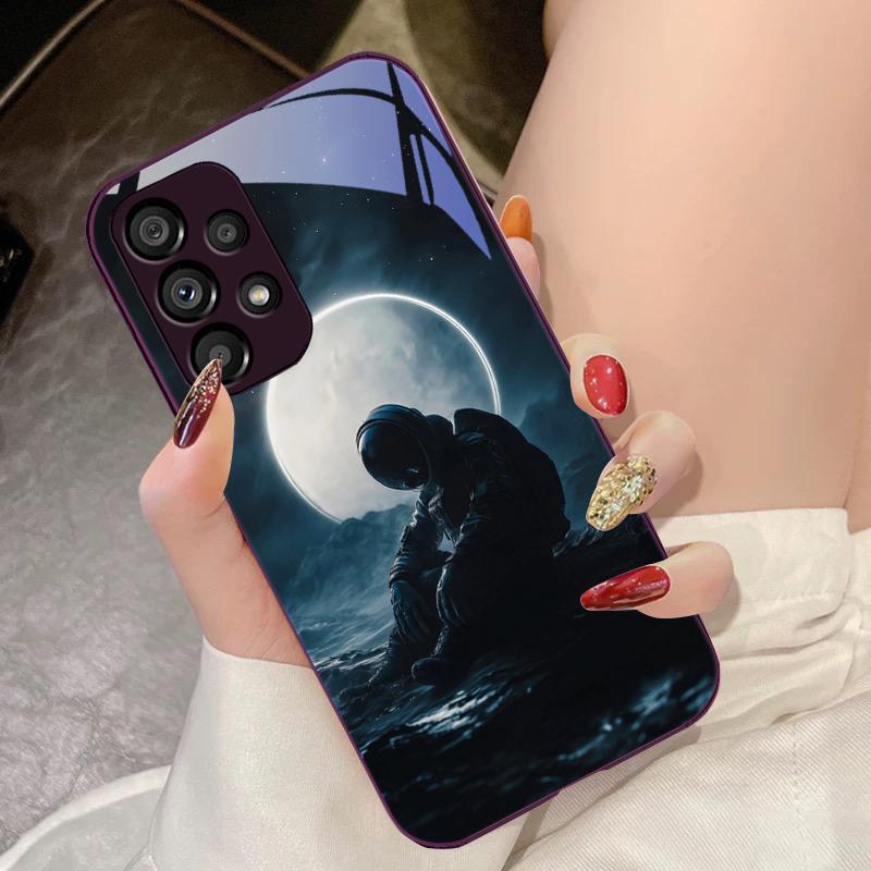Red Moon Explorer Чехол для телефона из закаленного стекла для Samsung Galaxy S10 4G S20 11E 30 S21 22 S24 Fe Pro S23 S25 Ultra 5G S9