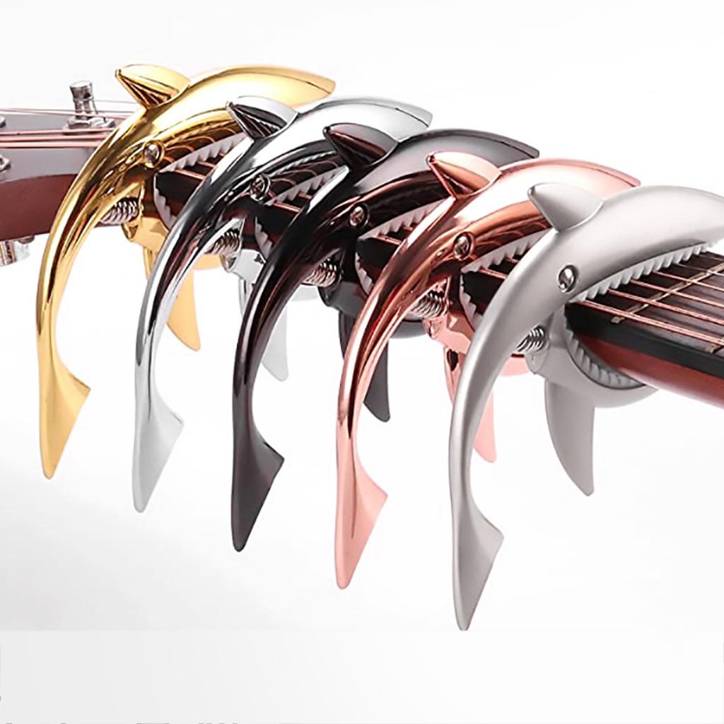 Акула Каподастр цинковый сплав Тон клип эластичный мягкий для акустической гитары укулеле мандолина банджо золото