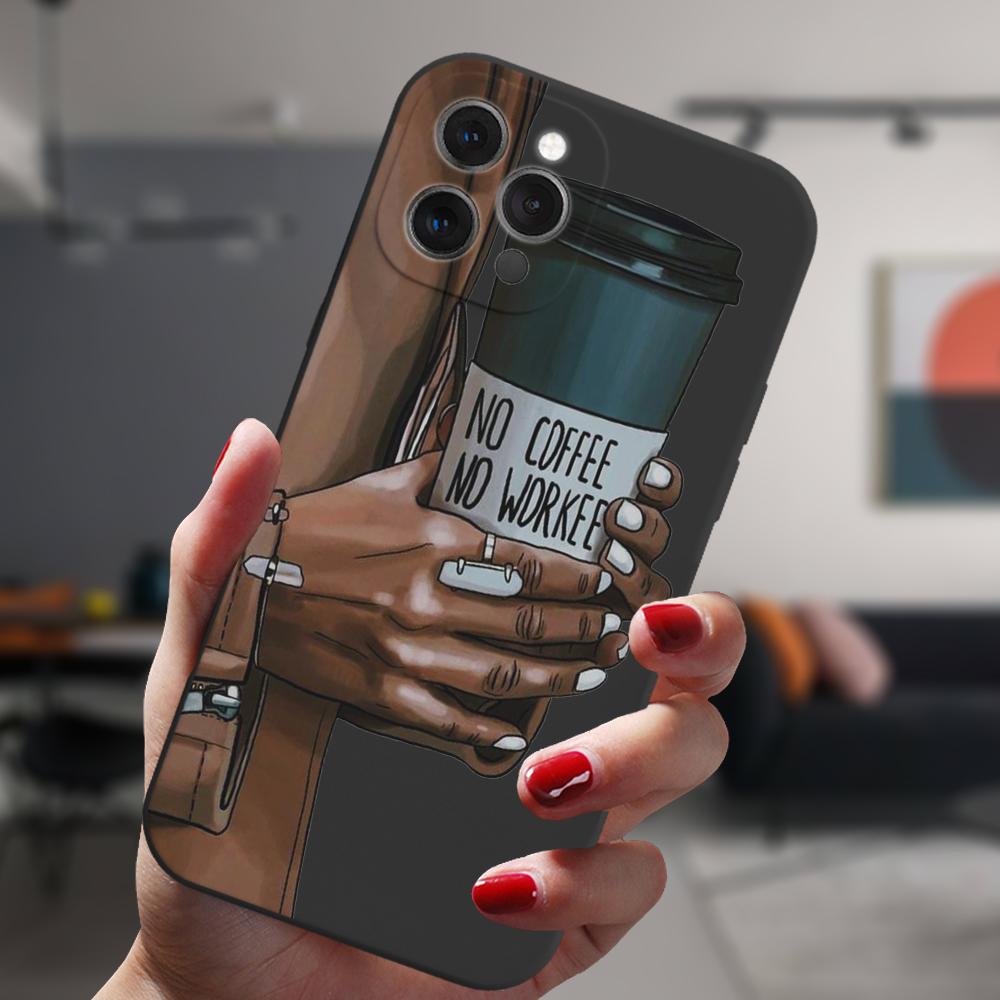 Для Iphone 13 11 12 14 Pro Max Mini Xs Xr 14plus черный чехол на высоком каблуке для девочек, модная женская мода, популярный силиконовый защитный чехол