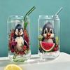 6PCS Whimsical Cute Summer Bird Crystal Stickers Tropical Parrot Floral Umbrella for Glass Cups, Water Bottles DIY  Scrapbooking