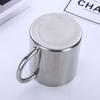 New Convenient Silver Handle Double Wall Stainless Steel Portable Coffee Mug Travel Cup 220ml 300ml 400ml