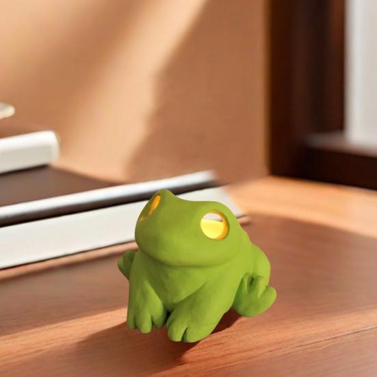 Подсвечник в виде лягушки, статуэтка лягушки из смолы с большими глазами, настольный подсвечник в виде чайной свечи, украшение для вечеринки, стола, прикроватной тумбочки