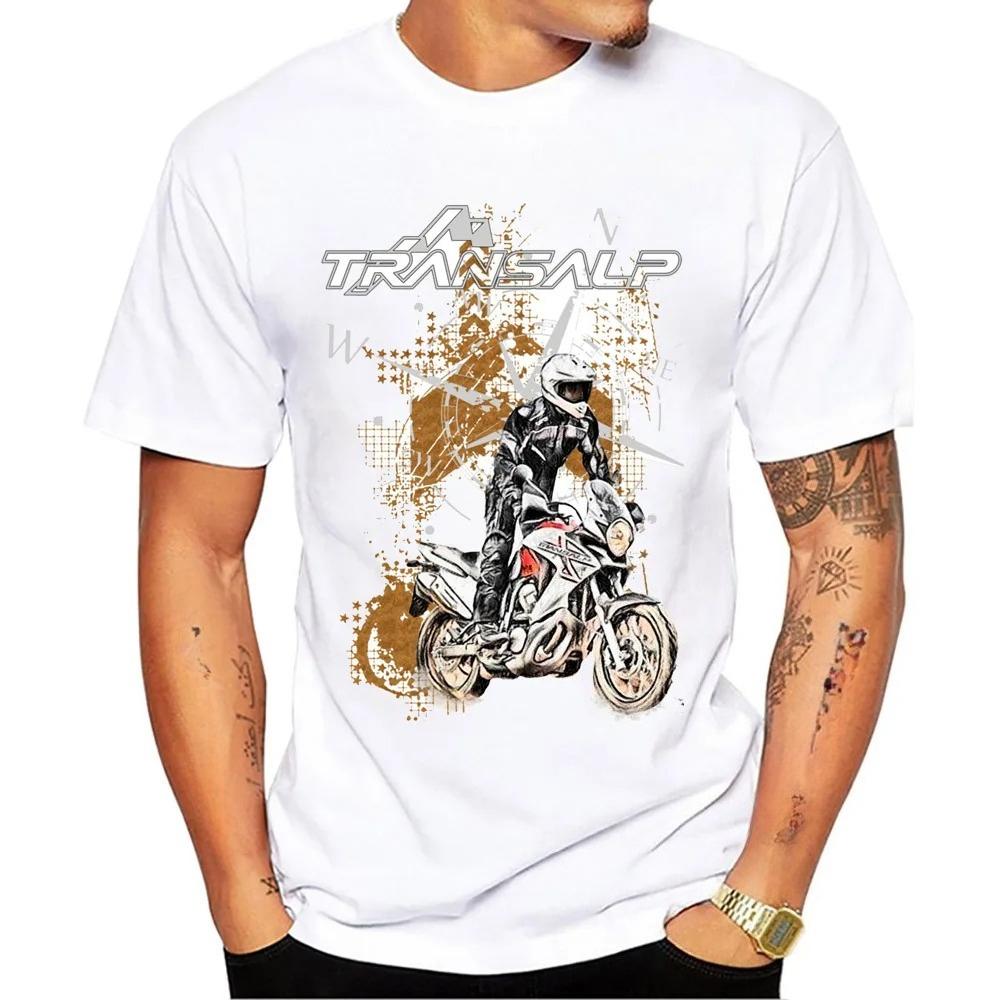 2025 GS Adventure Transalp XL750 Футболка для мотоциклиста Новая летняя мужская с коротким рукавом Мото Спорт Мальчик Повседневная Белая Футболка Топ для езды