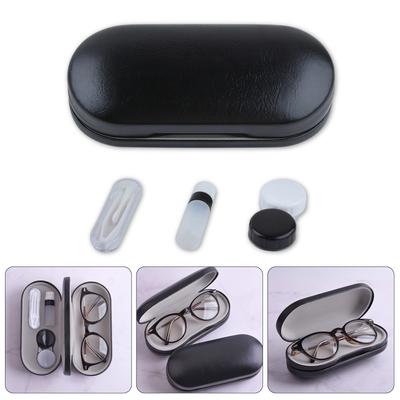 Двухслойный футляр для очков и контактных линз, многофункциональный дорожный держатель для очков с мягкой защитной подкладкой, инструменты