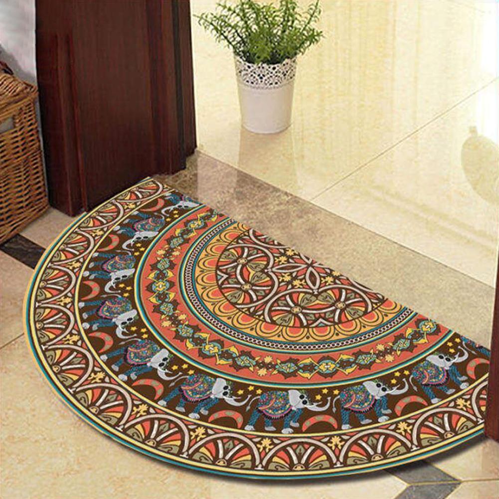 Противоскользящий напольный коврик, полукруглые ковры, ковер для спальни в стиле бохо, полукруглые коврики для ванной комнаты, домашний коврик