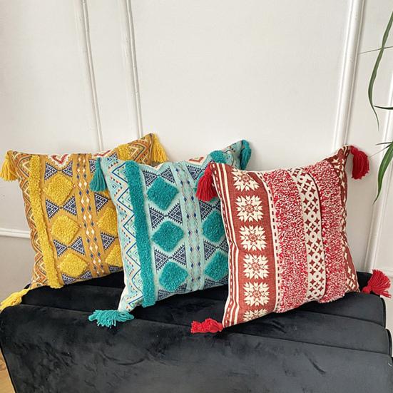 45x45 см тафтинговая наволочка с кисточками в богемном этническом стиле с геометрической застежкой-молнией хлопковый диван украшение для спальни наволочка