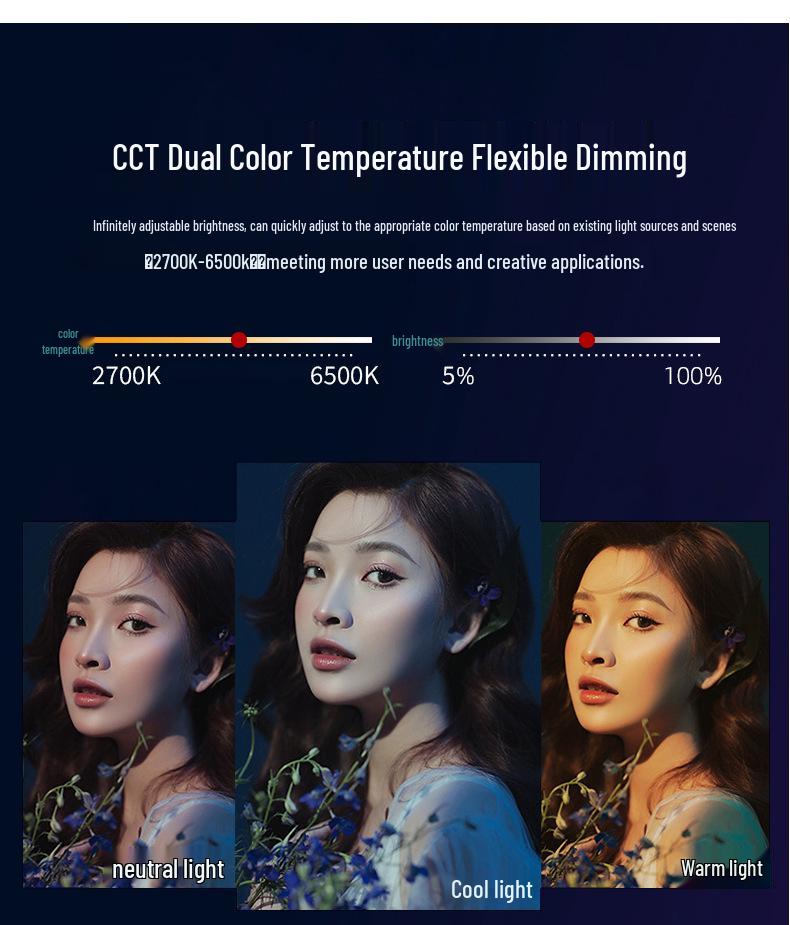 Yingbang CL-80Bi Tri-Color Handheld Fill Light for Streamers & Outdoor Photography