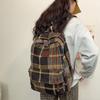 Женский рюкзак в стиле ретро, ​​шерстяной клетчатый школьный рюкзак, школьный рюкзак для девочек