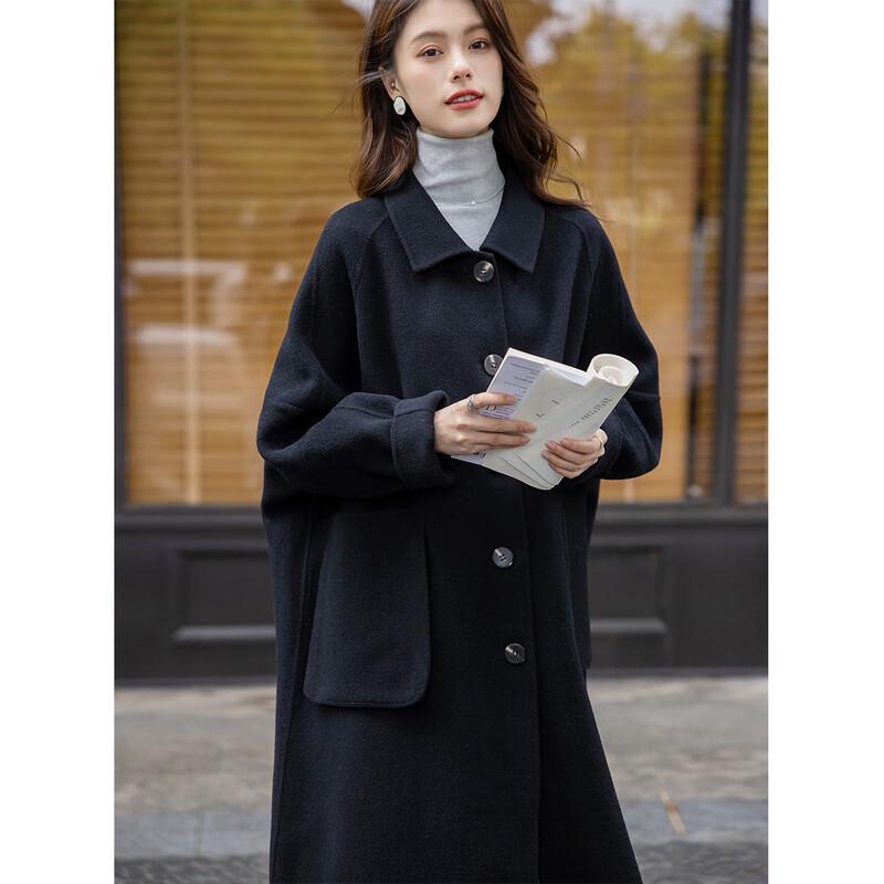 MOCARNA Women's Elegant Long Wool Blend Coat