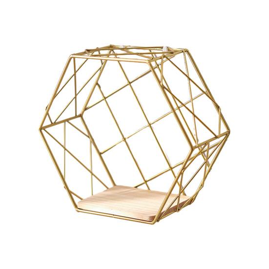 Wall Shelf Large-Capacity Storage Rack with Hexagonal Shape Art Display Stand Wall Mounted Shelf for Living