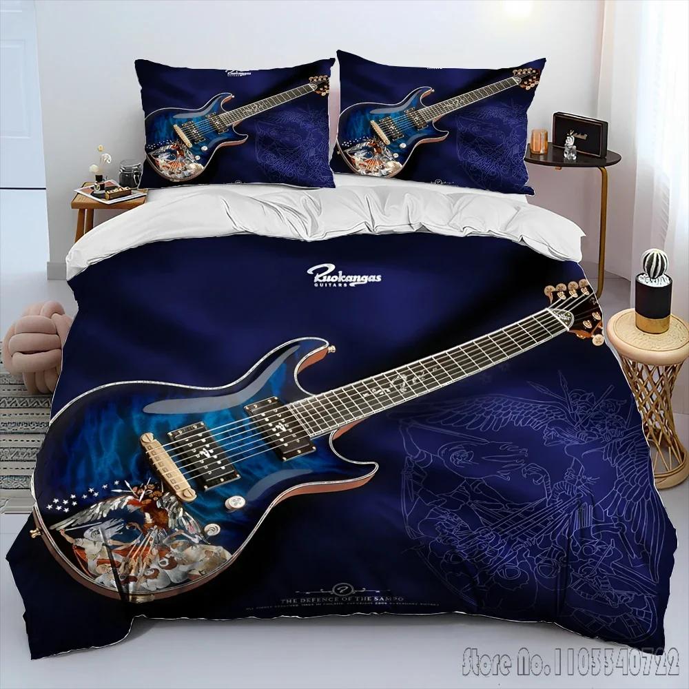 Комплект пододеяльника 3D Классическая гитара Электрогитара HD Чехол для одеяла для детских постельных комплектов Постельное белье Декор спальни