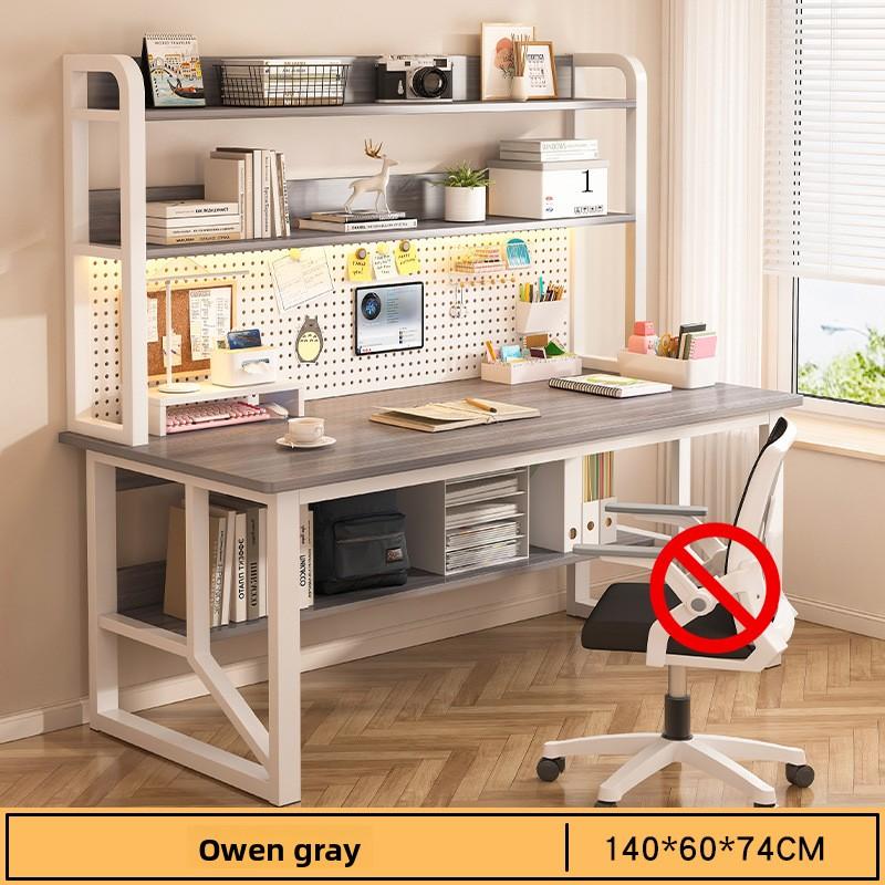 Computer Desk, Bookshelf, Integrated Bedroom, Learning and Writing Desk, Multi-Functional Desk with Hole Board