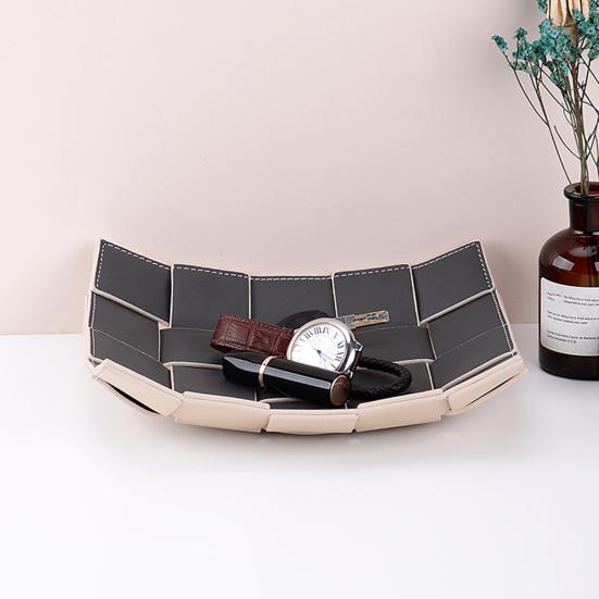 Лоток для хранения из искусственной кожи, водонепроницаемый, прочный, для домашнего офиса, многофункциональный, для хранения часов, ювелирных изделий, ключей, безделушек, тарелок, мисок, органайзеров, контейнеров