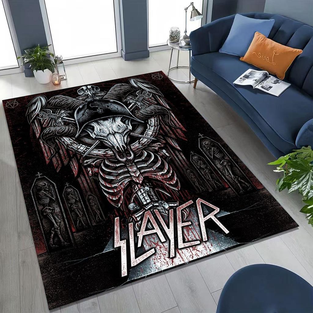 Ковер-ковер с изображением черепа, арт для хэви-метал рок-группы Slayer, для спальни, гостиной, дивана, домашний придверный коврик, декор, большой нескользящий коврик для пола