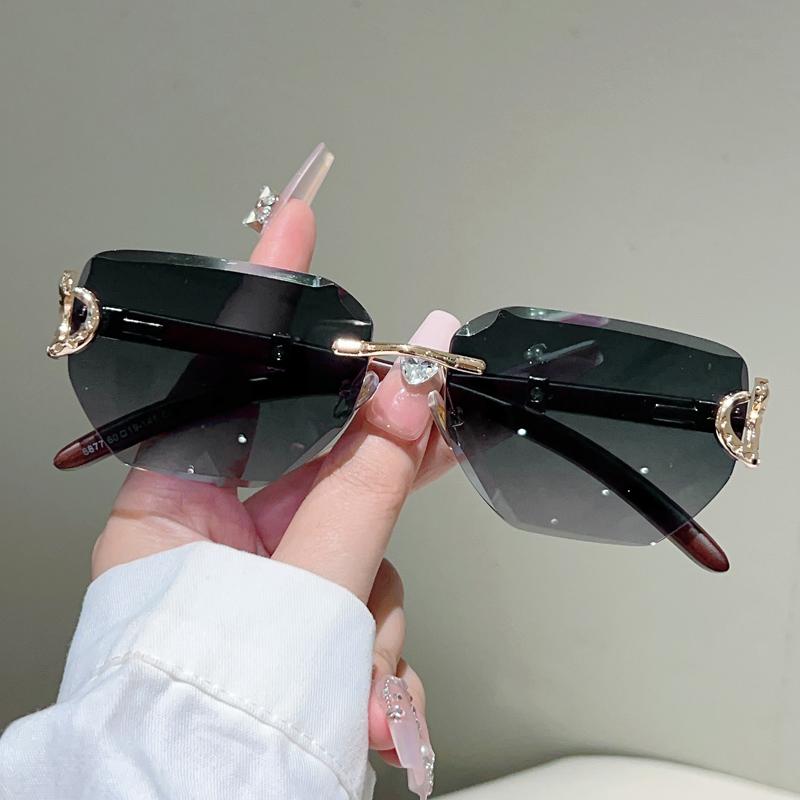 Винтажные солнцезащитные очки без оправы Mew Модные Градиентные Дизайнерские Солнцезащитные Очки Люксового Бренда Женские Трендовые Стильные Декоративные Солнцезащитные Очки