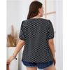 Летние женские свободные повседневные топы в горошек размера плюс, женские шифоновые футболки с круглым вырезом и короткими рукавами с решетчатым принтом для мамы