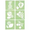Plastic Stencil - Set of 6 - Fruits - 14.5 X 14.5 Cm - For Children - Mixed
