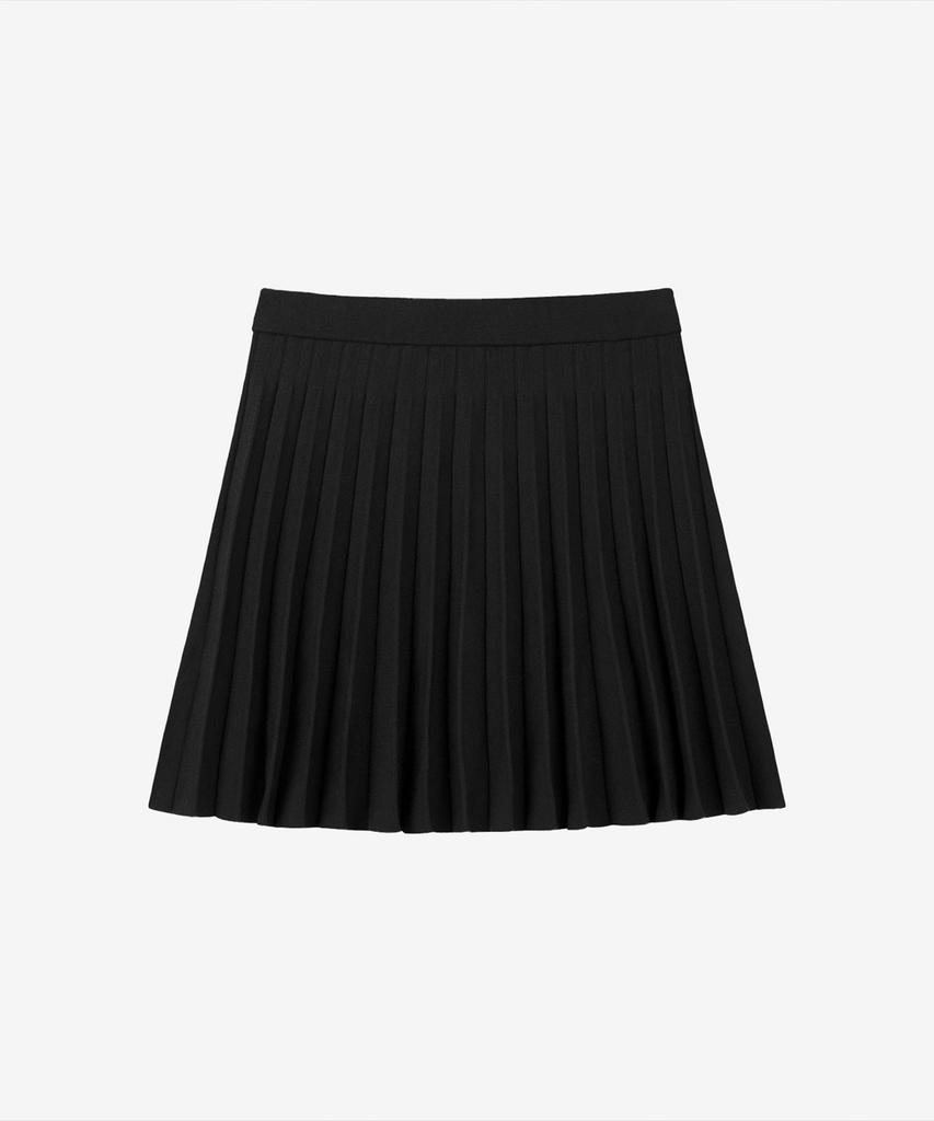 Basica Pleated Knit Skirt (Black)