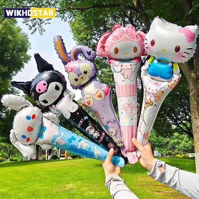 10 шт./набор Sanrio Hello Kitty Kuromi Melody Палочка для воздушного шара Набор фольгированных шаров Девушка С днем рождения Вечеринка Концерт Атмосфера Реквизит
