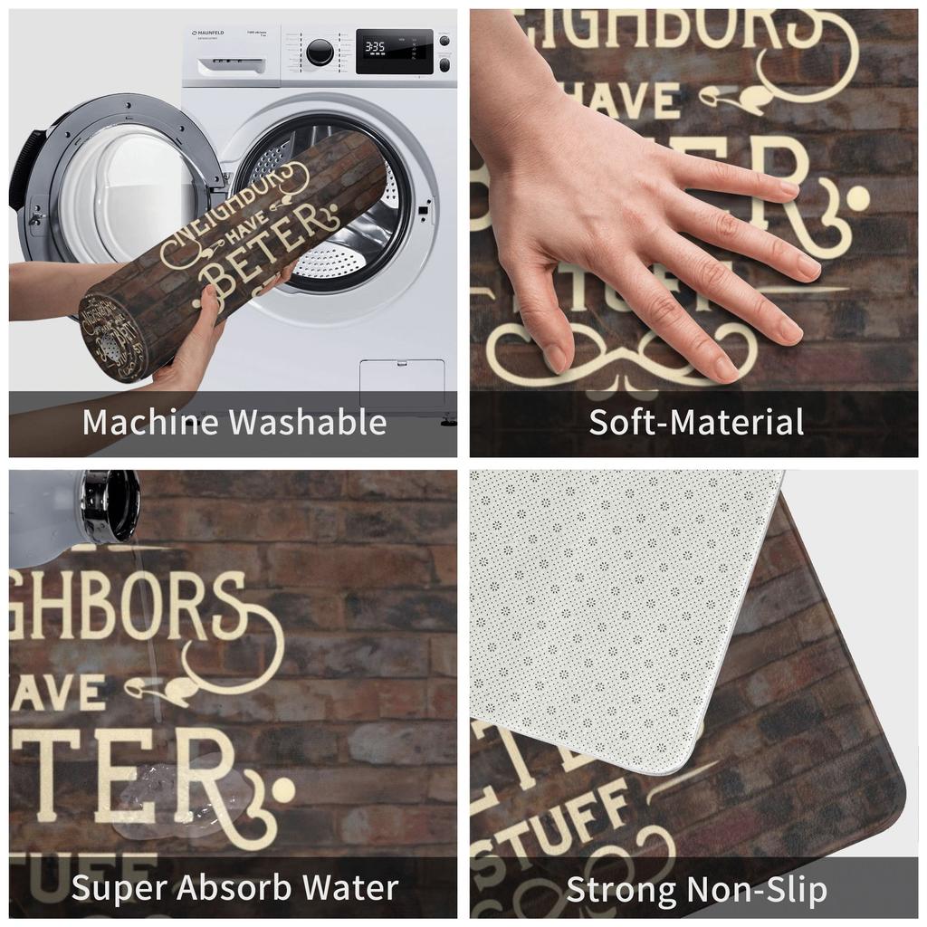The Neighbors Have Better Stuff Funny Front Door Mat Anti-Slip Indoor Quick Dry  Doormat Floor Bath Entrance Rug Carpet