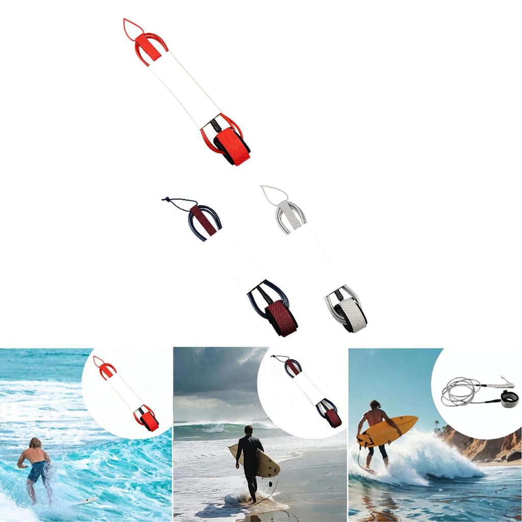 Surfboard Ankle Leash Leg Foot Rope Strap 244cm Length Cuff Surf Board for Kayaking Water