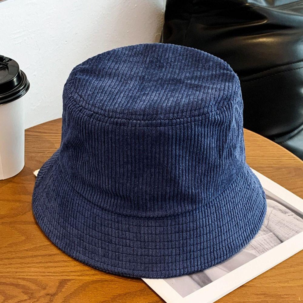 Corduroy Bucket Hat Soft Panama Hat Outdoor Sun Cap Men Women