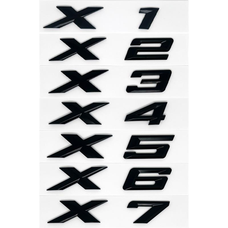 Para BMW X1 X2 X3 X4 X5 X6 X7 GT Logo emblema del maletero trasero insignia 3D ABS cromo negro pegatina del coche calcomanías ac