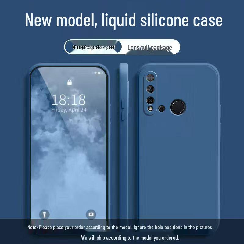 Чехол из жидкого силикона для Huawei P20 Lite 2019 - Полное покрытие, Защита от падений, Однотонный, Приятный для кожи.