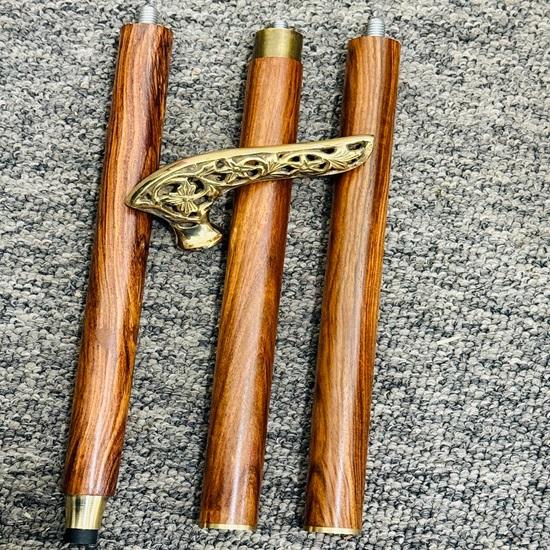 91.44 Cm Wooden Folding Stick  Walking Cane with Fancy Handle For Elder