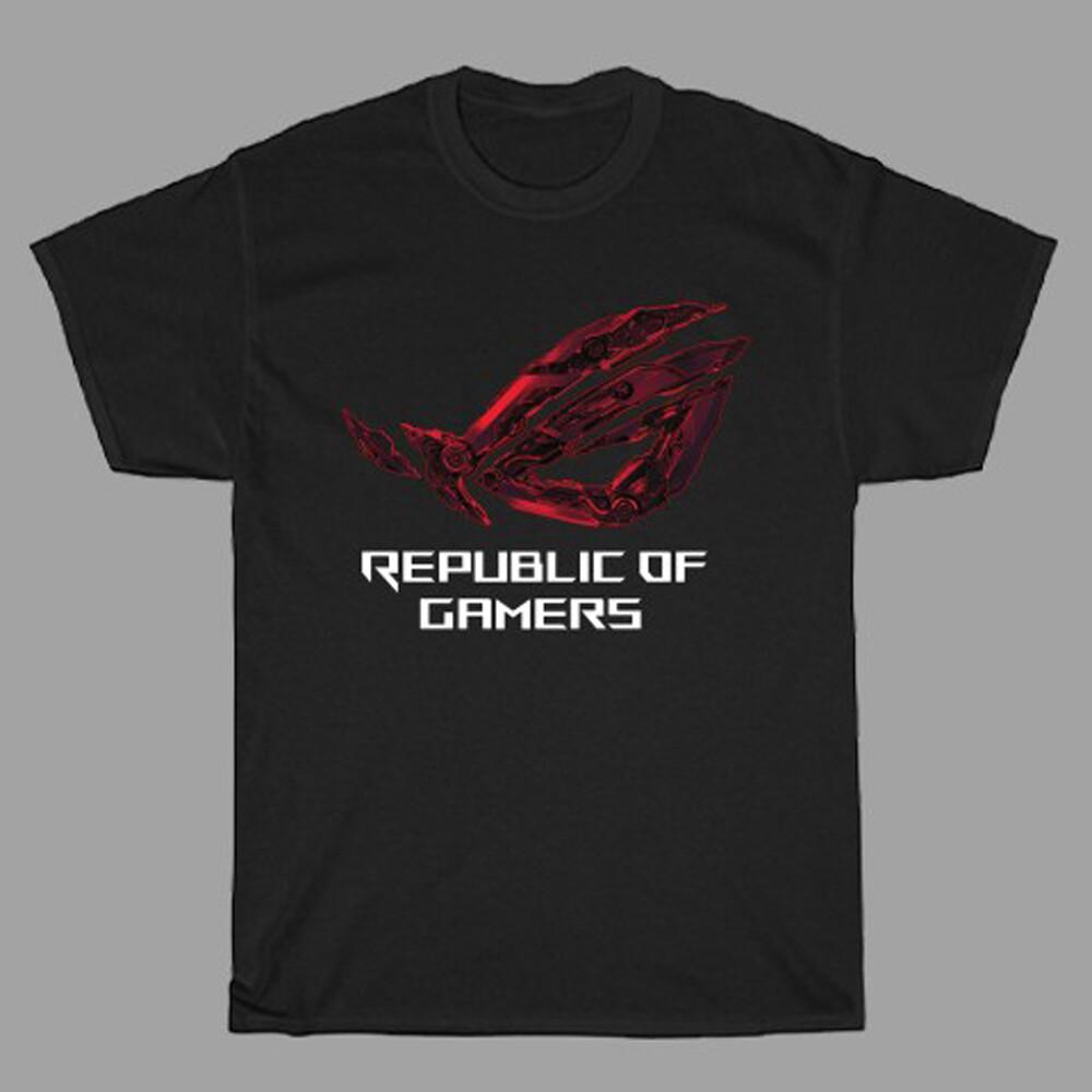 Игровой компьютер Asus ROG Republic Of Gamers Мужской#039;s Черный Размер от S до 3XL Унисекс Футболка