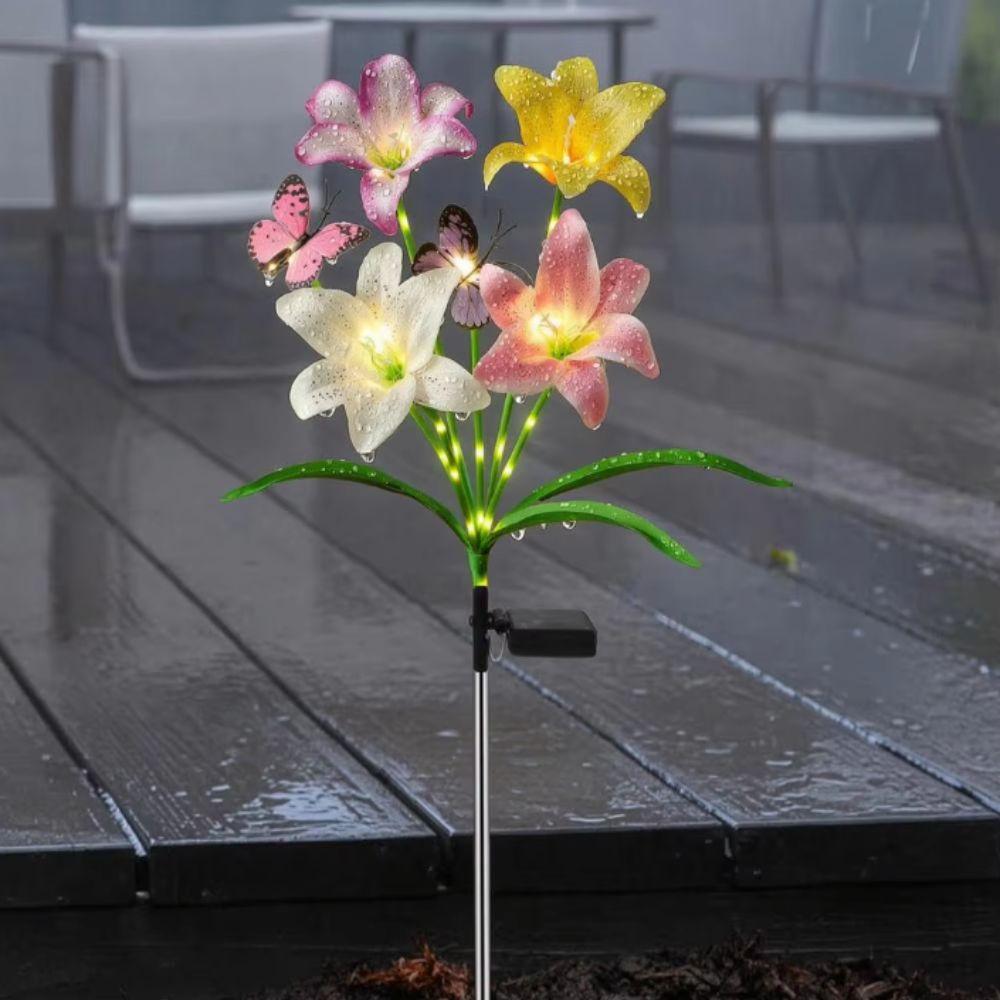 Waterproof LED Landscape Lamp Butterfly Design Solar Lights Solar Flower Lights Outdoor