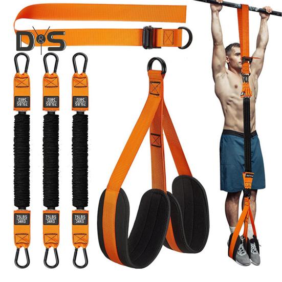 Подтягивающая лента для подтягиваний, регулируемая длина, тренировка мышц, 75-225 фунтов, прочная лента сопротивления, фитнес-оборудование