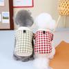 Autumn Winter Pet Short Plaid Collar Top Casual Warm Jacket Dogs Collar Clothes Dog Christmas Clothes Dog Clothes for Small Dogs