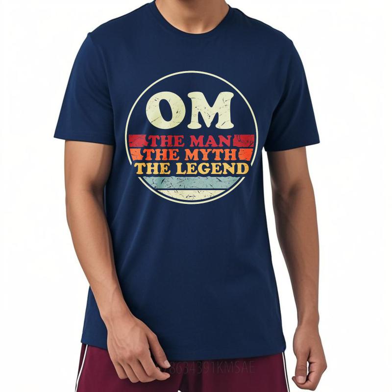 Мужская футболка большого размера на лето Om The Man The Myth The Legend С коротким рукавом Удобная с круглым вырезом Хип-хоп Дешевая футболка Большего размера