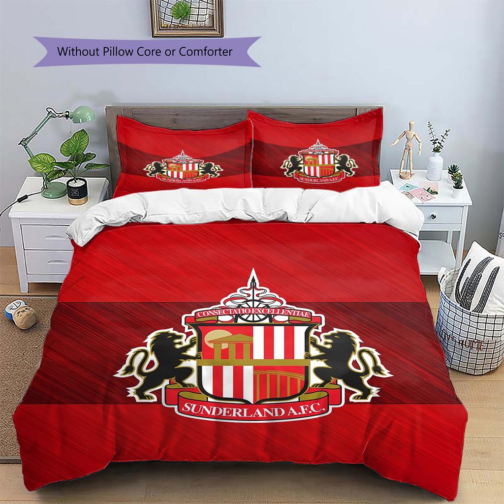 Sunderland AFC  Pattern Bedding Quilt Set  Home Decoration  Gift (1 * duvet cover + 2 * pillowcase  without core)