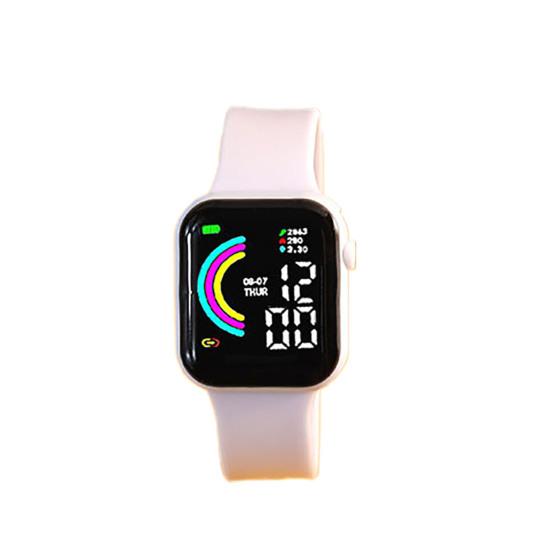 Electronic Watch Digital Display Button Control Square Dial Adjustable LED Precise Time Portable Teens Students Digital Wristwatch Daily Accessory