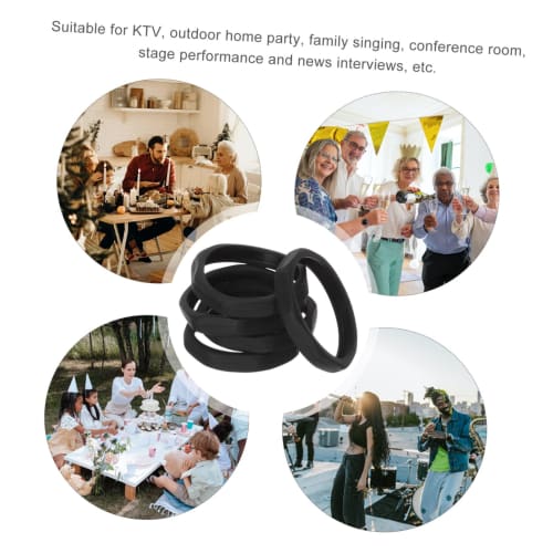 AGFELO 5-Piece Handheld Microphone Ring, Anti-Rolling Protective Ring for Microphones, Anti-Drop Ring for Wireless Charger Stand, Anti-Rolling Microph