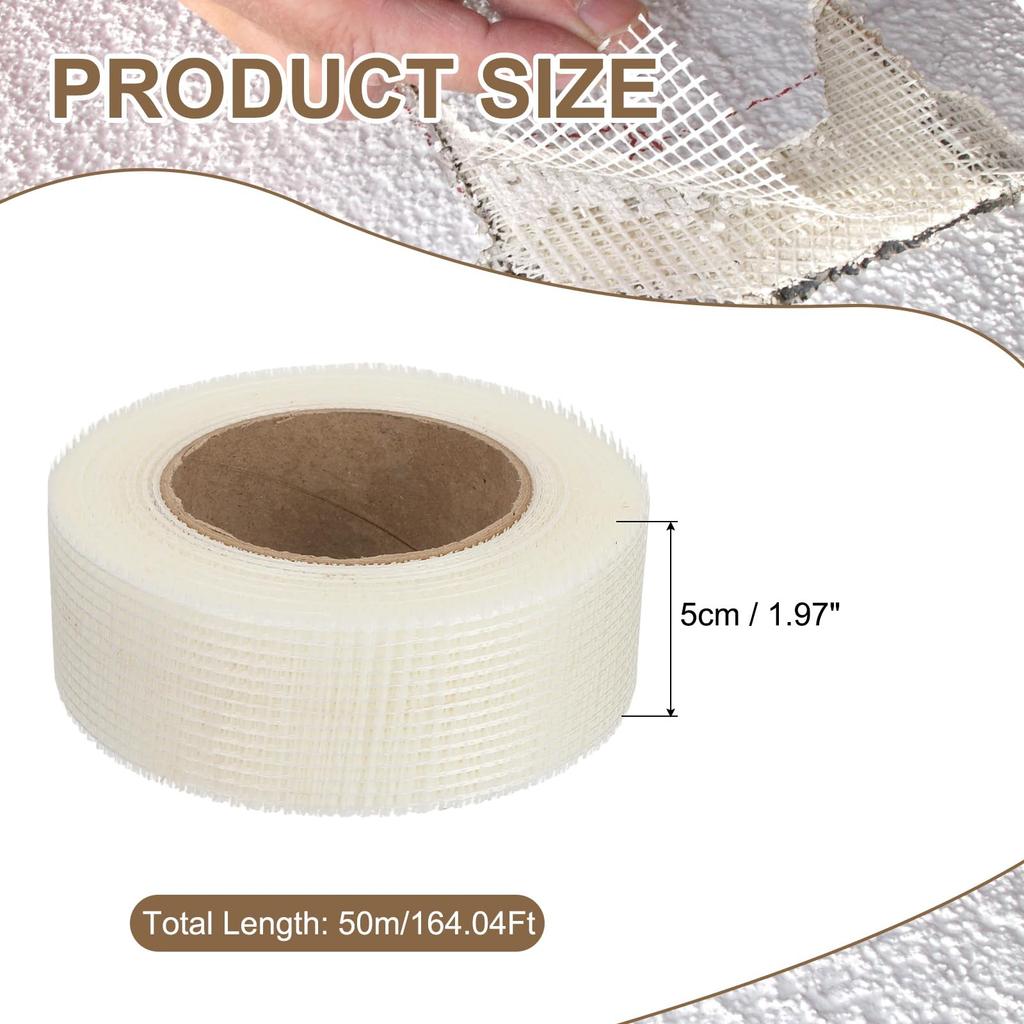 PATIKIL Многоцелевая ремонтная лента, Самоклеящаяся стекловолоконная, 8x8 сетка, Ширина 2,0 дюйма (5