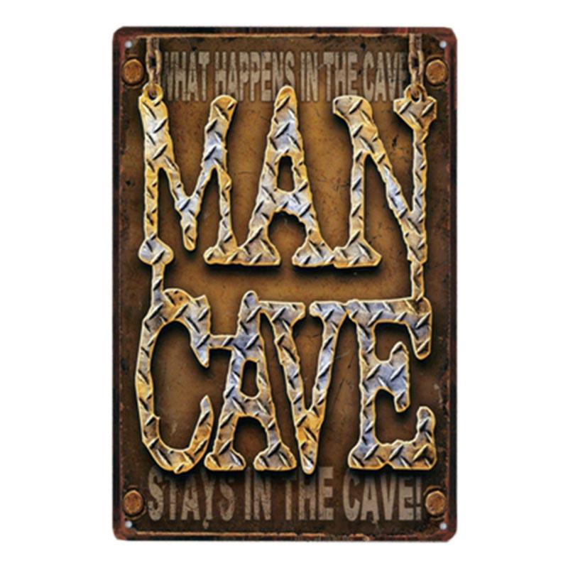 Man Cave Rule Metal Tin Sign Vintage Poster Home Bar Hotel Wall Painting Plaque Party Bar Public Decor 20*30 CM