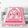 Одеяло с печатью Maneki Neko, флисовое японское одеяло Lucky Cat Fortune Cat, супер мягкое одеяло для кровати, ковер