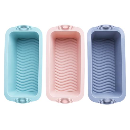 Baking Reusable Easy To Release High Temperature Resistant Bottom Line Design Bakeware Silicone Rectangle Shape Bread Mold