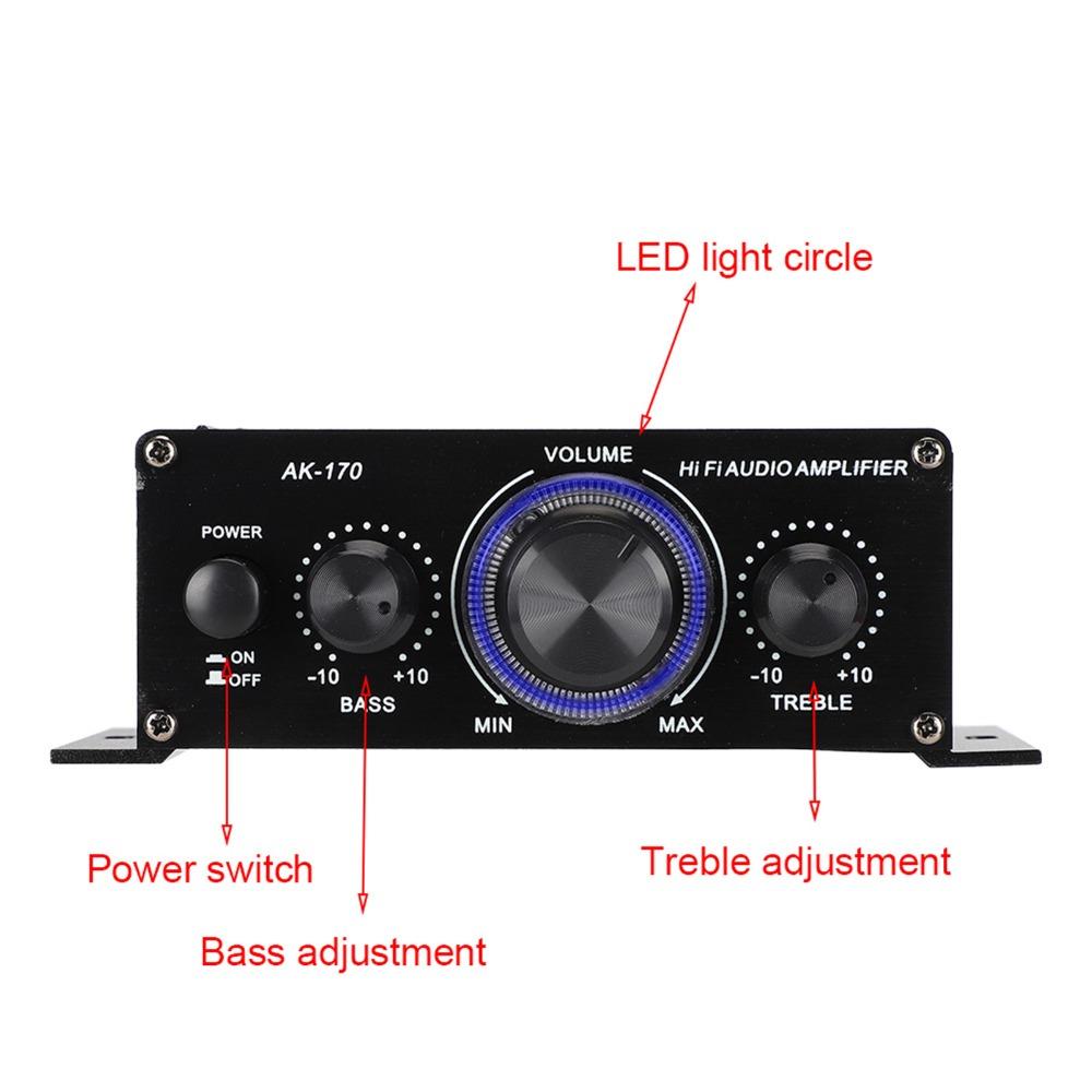47K Resolution Mini Power Amplifier 20w+20W Power Amplifier Durable Stereo Amplifier  Motorcycles
