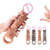 10Inch Large Penis Thickened Enlargers Barbed Sleeve Men's Thick Condom Lengthen Delay Ejaculation Lock Sperm for Male Sex Toys