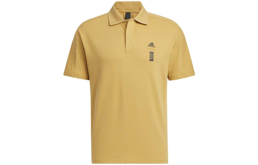 Adidas Polo Shirts Men's Yellow Polo Collar Moderate Straight Fit HE5165
